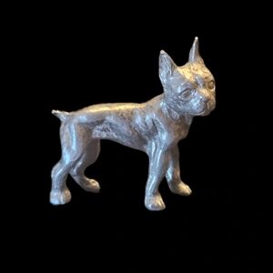 The Standing Gentleman Tignes Pewter Boston Terrier Figurine.